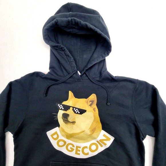 Port & Company Other - Dogecoin Hoodie Large Port & Company Fan Favorite Meme Sweatshirt Black Cool Dog